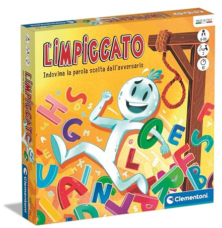 Clementoni - L'Impiccato Gioco da Tavolo per Bambini 6+ Anni e Adulti, Gioco di Società da 2 Giocatori, Idea Regalo, Made in Italy, Lingua Italiana, 16814