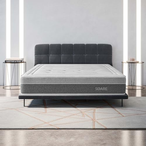 COSMOS - Matratze 140x190 cm Soare Kaltschaummatratze Härtegrad H4 - Öko-Tex Zertifiziert - Memory Foam + Blue Latex 7 Zonen Matratze Höhe 30 cm - Made in EU