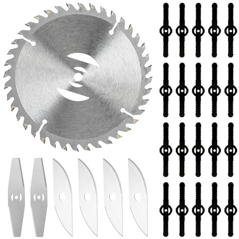 Rasentrimmer Messer, Rasentrimmer Ersatzmesser Metall Ersatzmesser Trimmer Rasentrimmer-Klingen Rasenmäher Klinge Kunststoff Rasentrimmer Zubehör Trimmer Ersatzmesser für Garten (27pcs)
