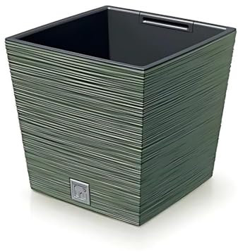 Gardening Naturally Fora Flowerpots, Stylish and Durable Plant Pots for Indoor and Outdoor Use (Square Pot 24cm - Green)