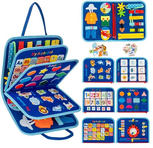 Toddler Busy Board Montessori Toys, Sensory Busy Book for 3 4 5 6Year Old