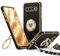 XYZ for Samsung Galaxy S10 Case with Stand, S10 Phone Case with Lanyard for Women Girls, Double Ring Bling Luxury Heart Protective Phone Case for Samsung Galaxy S10, Black