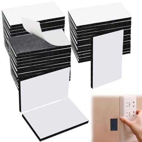 40PCS Double Sided Sticky Pads Black Rectangle strong double sided sticky pads Heavy Duty Mounting Adhesive Pads for Indoor Outdoor Walls Carpet Wooden Floors(40mm X 30mm)
