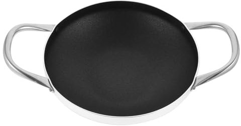 GREENADSCAPE Kochpfanne für die Küche Aluminium Hot Pot Trockentopf Meeresfrüchte- antihaftbeschichtet Doppelgriff sicher praktisch 20 cm