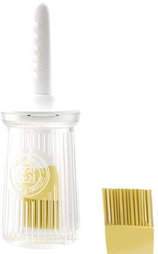 Ölflasche mit Silikonbürste, Silikonbürste Kochen mit 200 ml, Silikon-Tropffer, Ölspenderflasche für Küche, Kochen, Braten, Backen, Grillen, Pfannkuchen, Luftfritteuse