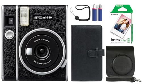 Fujifilm Instax Mini 40 Appareil photo instantané Noir + 20 impressions instantanées Instax