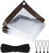 KYEDGC Clear Tarpaulin Waterproof Heavy Duty, 1M x 2M Transparent Tarpaulin with 5M Rope and 4 Bungee Cords, Outdoor Cover for Garden, Camping, Pet Shelter, Vehicle Protection