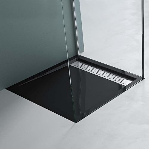 Mai & Mai Duschwanne 90x90x5cm Duschtasse Schwarz Acryl-Wanne flach ‎Quadratisch Xetro04