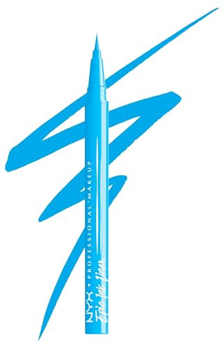 NYX Professional Makeup Epic Ink Liner Jeanz Vintage Baby – wasserfester Flüssig-Eyeliner in Hellblau mit mattem Finish, 1 ml