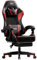 Precision Synergie Gaming Chair Computer Chair with Pocket Spring Cushion Footrest Height Adjustable Gaming Chair for Adults with 360° Swivel Seat Headrest and Lumbar Support for Office (Red)
