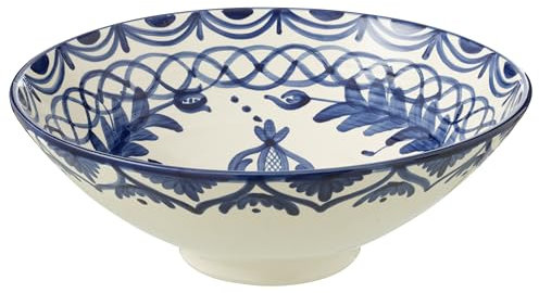 J-Line Schale Granada Lebrillo – Keramik – Weiß/Blau