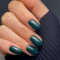 KQueenest Lot de 24 faux ongles courts carrés à coller - Vert foncé - En gel acrylique brillant - Couleur unie - Pour femme