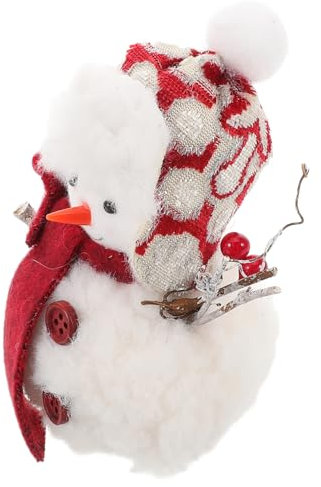SOLUSTRE Plüsch Schneemann Dekofigur Weihnachts Tischdeko Weich Gemütlich Festliche Winterfigur Für Drinnen Geeignet Tischdekoration