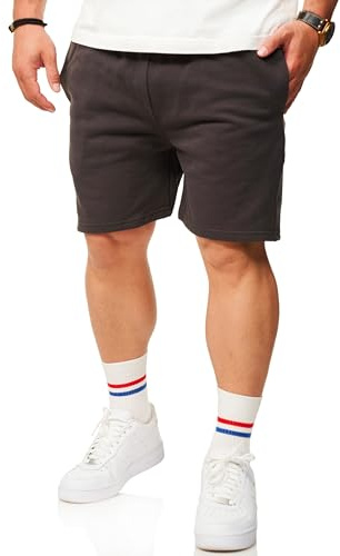 behype. Herren Kurze Hose Sweatshorts Sommershorts aus 100% Baumwolle - Bermuda-Shorts mit Gummibund für Männer - Gym-Shorts im Modern-Fit