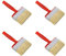 Lot de 4 applicateurs de peinture pratiques à poils naturels - Idéal pour les revêtements solvants - Huile pour bois verni - Murs et terrasses