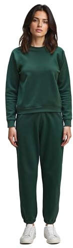 VIVISENCE Damen Trainingsanzug Baumwolle Bündchen Taschen Alltag Komfort 9204