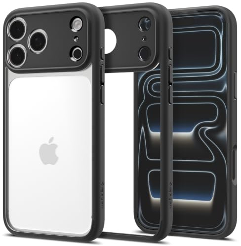 Spigen iPhone 17 Pro Max Hülle Ultra Hybrid -Matte Black | Air Cushion Tech, Anti-Yellowing, Militär-Grade Schutz, Spigen Signature Serie
