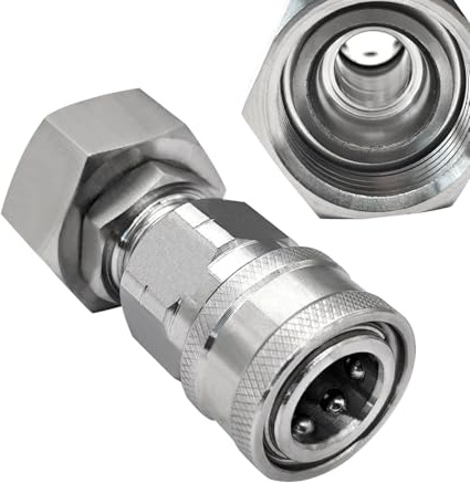 Beduan Stainless Steel 3/4 Garden Hose Female Threaded to 3/8 (!NOT for 1/4!) Pressure Washer Adapter Convert Hose to Power Washer Quick Connector Socket Coupler(3/8 QC)