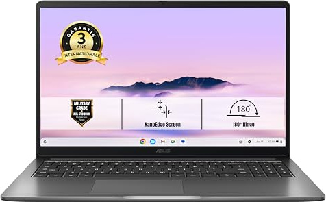 ASUS Chromebook CX1505CTA-S70266 15.6 FHD 60Hz Pc Portable (Intel Celeron N50 processeur 3,4 GHz, 8GB DDR5, 128G eMMC, Intel UHD Graphics, ChromeOS) – Clavier AZERTY