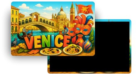 Kühlschrankmagnete – 120 Länder zur Auswahl – Touristische Souvenirs – Länder der Welt – Dekorative Kühlschrankmagnete – Geschenk für Reisen – Traditioneller Stil – 5,4 x 7,8 cm – 1 Stück (Venedig)