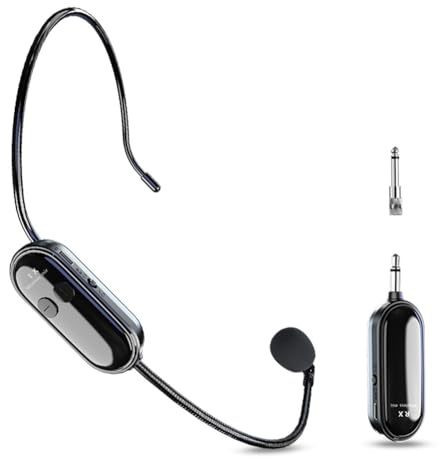 Asyduey Microphone sans pour Enseignants et Instructeurs de Fitness à Longue Portée, avec Micro à Main et Casque.