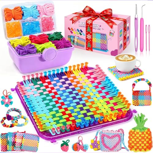 MIAOKE 478Pcs Juego de Tejido Colorido, Kit Herramientas para Tejer a Mano | Juego Bastidor de Tejido Aguja de Ganchillo, para Hacer Bufandas y Gorros, Kit de Manualidades DIY para Principiantes