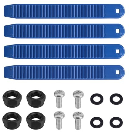 BOXOB 4stk Snowboard Bindung Riemen, 17,5x2,1cm Hohe Elastizität Ersatz für Snowboard-Gurtbindung mit Schrauben Muttern Unterlegscheiben für Schlittschuhe und Sportausrüstung