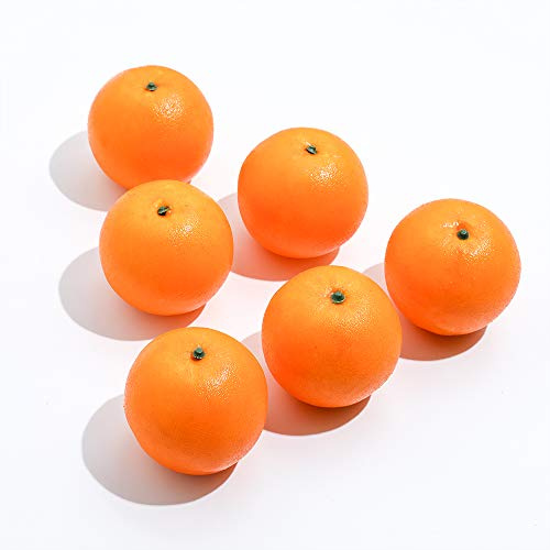 Veryhome Artificial Mixed Fruits Fake Fruit Plastic Food For Home House Kitchen Party Decoration Festival Display Lifelike（Orange）
