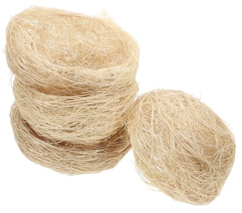 CHICAMPERA Handgewebtes Vogelnest aus Jute, 4 Stück, für Kanarienvögel