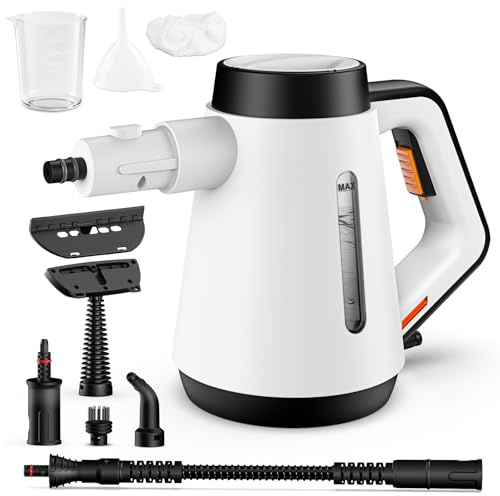 Fippesax Limpiador de vapor 1200W, calentamiento instantáneo de 15 s, limpiador de vapor a presión multiusos de 400 ml