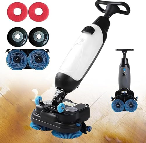 GZGHRZQS Lavasciuga Pavimenti Automatico Compatto Senza Fili, Lavasciuga Pavimenti Professionale, con Pista di Pulizia da 43 cm, lavapavimenti Rotante a 360°, per officine e Ambienti industriali