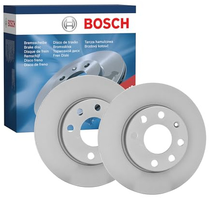 Bosch BD154 Brake Disc Set - 236 mm - Front Axle - - 1 Set of 2 Discs | Solid High-Carbon Discs - ECE-R90 Certified - Great Cooling and Advanced Corrosion Protection