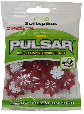 SOFTSPIKES Golf Spikes Pulsar Fast Twist 3.0 Red Golf Spikes, Cherry/ White, Bag of 1 set UK