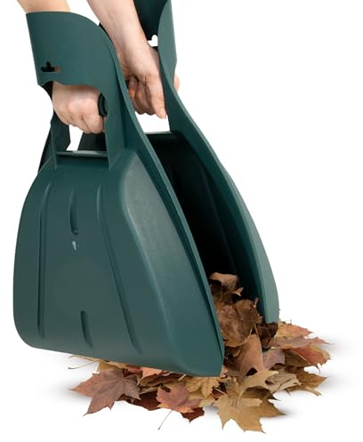 Leaf Scoops Hand Rakes - Lightweight, Durable Grabber Tool for Scooping Up Leaves, Spreading Mulch, Gardening, and Yard Work by Pure Garden (Green)