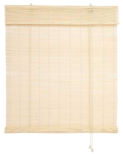 WR-Design Bambusrollo Bambus Raffrollo Natur Breite 60-140 cm Länge 160 und 240 cm Seitenzug Fenster Tür Rollos Holzrollo (90 x 240 cm)