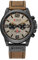 Herrenuhren, Militär-Uhren für Herren und Herren, Lederarmband, analog, Quarz, Chronograph, Datumsanzeige, Sportuhr für Herren, Braun, Chronograph, Quarz-Uhrwerk