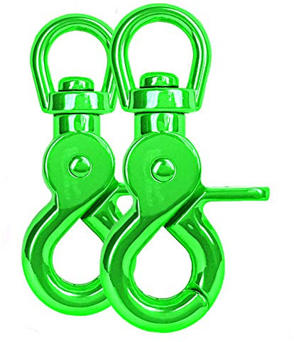 Ganzoo Scherenkarabiner-Haken mit Drehgelenk L: 60 mm, Schnappkarabiner für Hunde-Leine, 2 Stück, Wirbelkarabiner, Triggerhead für Paracord 550 Hundehalsband, legierter Stahl, Drehkopf, Farbe: Grün