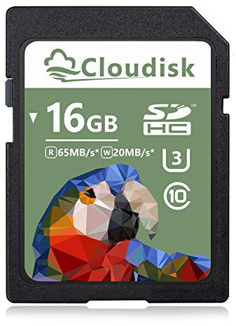 Cloudisk Scheda di memoria SD da 16 GB UHS-I U3 classe 10 SDHC ad alta velocità Full HD