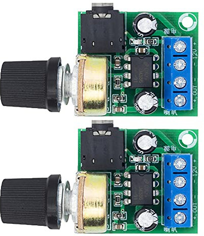 Acxico 2Pcs LM386 10W Mini Power Amplifier Board Audio Amplifier Module DC 3-12V Volume Adjustable Control
