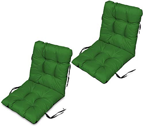 SuperKissen24. Set di 2 Cuscini per Sdraio 96x48 cm da Esterno ed Interno Resistente e Comodo per Sedie Reclinabili, Spiaggine e Poltrone da Giardino - Verde