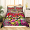 Loussiesd Straße Graffiti Bettwäsche Set 155x220cm + 80x80cm Einzelbett Hiphop Stil Bunt Art Design Bettbezug Farbe 3D Drucken Betten Set mit Kissenbezug,Reißverschluss