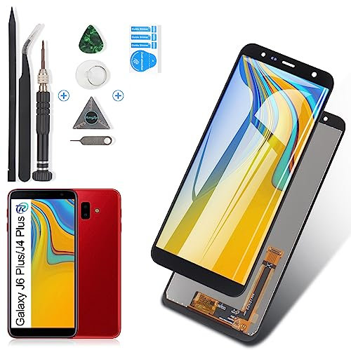 RongZy Écran Tactile LCD Compatible avec Samsung Galaxy J4 Core j410/ J6 Plus J610/J4 Plus 2018 J415 De Remplacement Touche Ecran avec D'Outils Complet De Réparation(Noir)