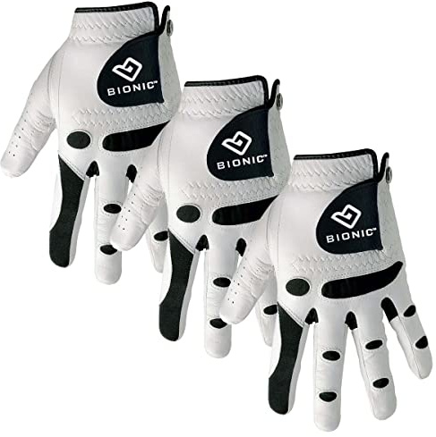 BIONIC Mens 2026 StableGrip Golf Gloves - LH - White - ML - Pack of 3