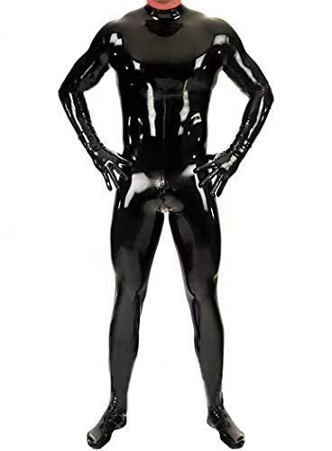 WYYSYNXB Männer Black Mirror Body Sculpting Stereotypie Latex All Inclusive Enge Overall Night Club Bar DS Bühnentechnik,Schwarz,XXXL