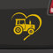 Herz Traktor Aufkleber -6 Größen 21 Farben- Landwirt Trekker Zugmaschine Love