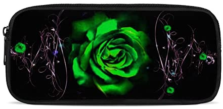 chaqlin Vintage Rose Bedrucktes Federmäppchen Federmäppchen Münzbeutel für Damen Mädchen, Reißverschluss Schule Büro Schreibwaren Taschen Stift Organizer Make-up Pinsel Kosmetiktasche