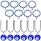 WEBEEDY 14 Pcs Evil Eye Necklace Bracelet Set, Evil Eye Pendant Necklace Glass Leather Rope Chain Turkish Protect Lucky Necklace for Women Men Evil Blue Eye Charms for Protection, Good Luck