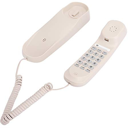 Wandtelefon, TC990 Kabelgebundenes Festnetztelefon Beige Tischmontage Wandbehang Festes Telefon für Hotelzimmer Familienaufzug Badezimmer