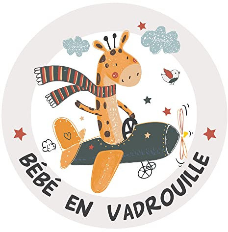 Autocollant Voiture Bébé en vadrouille (J0160). Autocollant pour Le véhicule, diamètre 13 cm