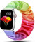 Scrunchie Strap kompatibel für Apple Watch Band 49mm 45mm 41mm 44mm 40mm 42mm 38mm, Elastisches Nylon-Damenarmband für iwatch Ultra Series 8 7 6 SE 5 4 3 2 1, 42/44/45/49mm-L, Regenbogen
